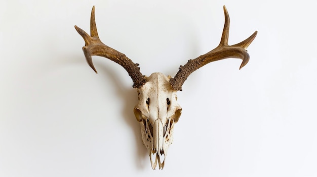 写真 ションブルクスの鹿の頭の頭蓋骨が白い背景に隔離された ゲネレーティブ・アイ ゲネレイティブ・アイ