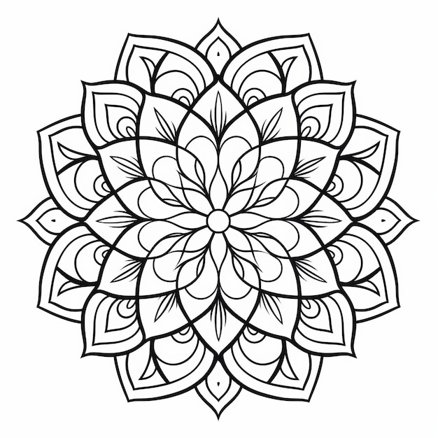 Schone eenvoudige lijntekeningen voor kleurboek Mandala's Geometrische patronen Zonnepatronen
