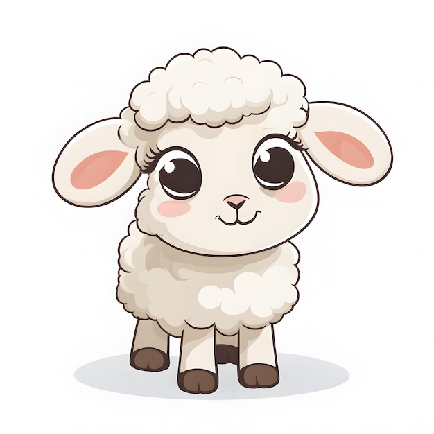 schone en minimalistische schapen illustratie op witte achtergrond