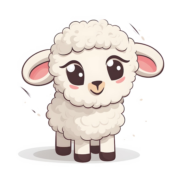 schone en minimalistische schapen illustratie op witte achtergrond