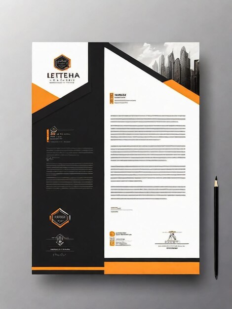 Foto schone en moderne corporate buisness letterhead template design letterhead ontwerp voor uw bedrijf print gereed corporate identity letterhead sjabloon