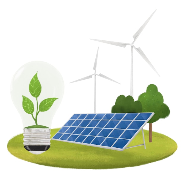 Schone energie png esthetische illustratie doorzichtige achtergrond