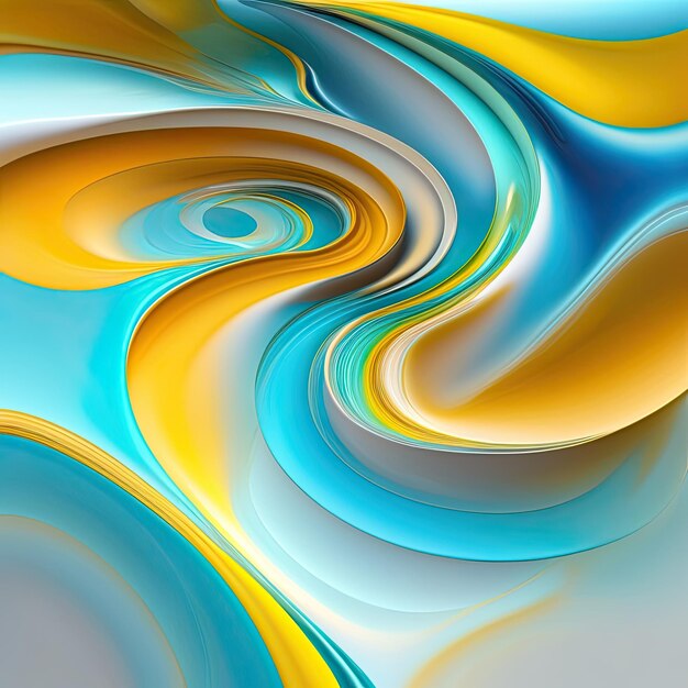 Schone moderne abstracte achtergrond lichtblauwe en gele olieachtige vloeistof
