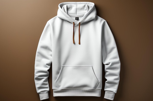 Schone witte hoodie mockup 3D gerenderd Veelzijdig uitknippad inbegrepen