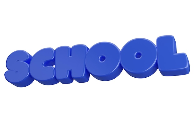 School 3d word text