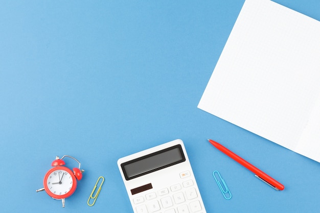 School accessories on the desk