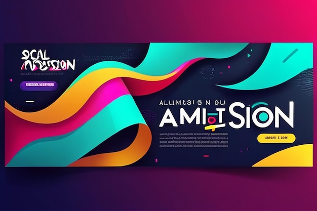 school admission abstract banner background social media cover design