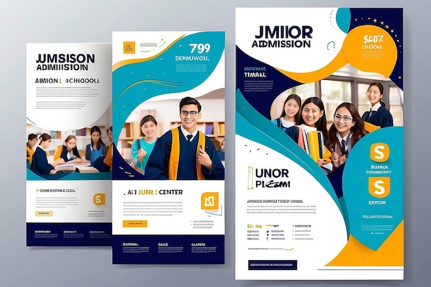 Photo school admission banner template for junior and senior high schooladmission open flyer design