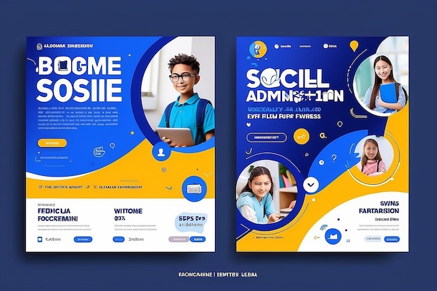 school admission social media facebook instagram post banner template with editable eps