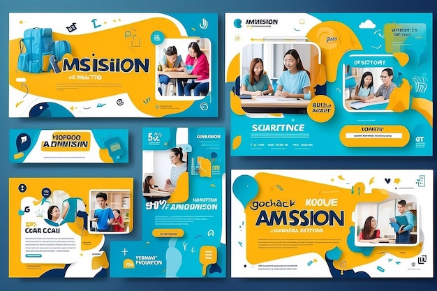 School admission social media post and admission banner vector template design