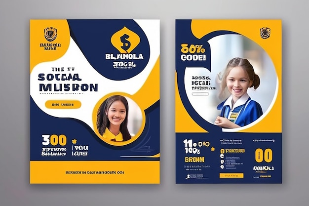 school admission social media post design and promotional cover banner design template