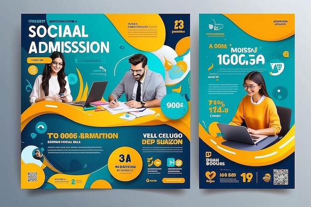 Photo school admission social media post design and promotional cover banner design template