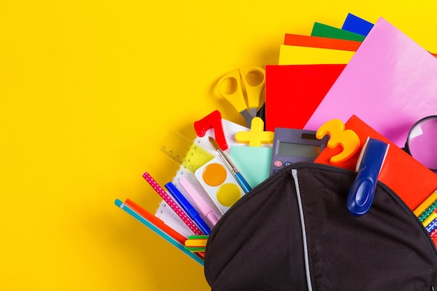 School backpack and school supplies