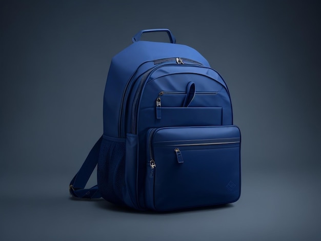 A school bag on a creative background realistic generative Ai