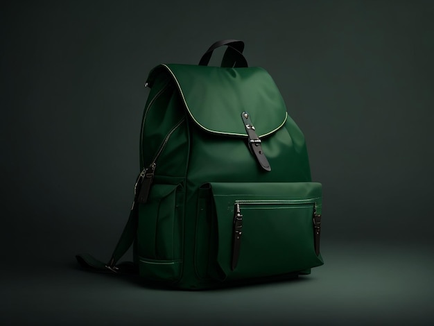 A school bag on a creative background realistic generative Ai
