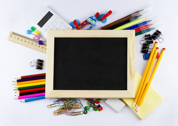 School board with stationery