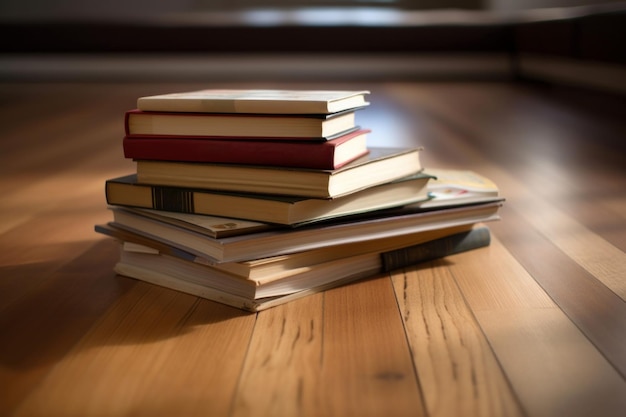 School books stack Generate Ai