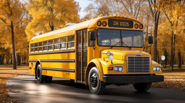 A school bus isolated on white