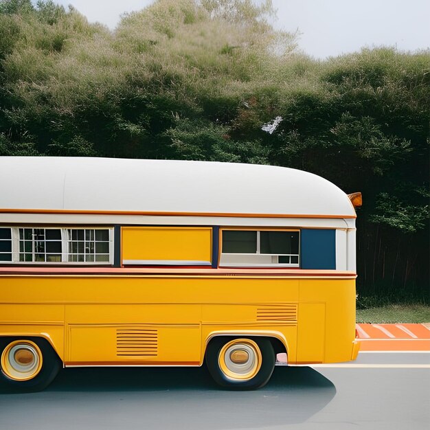 school bus vintage esthetic style