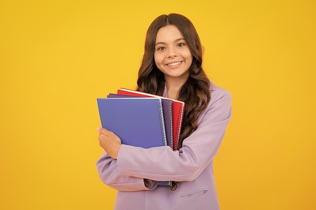 School child with book learning and education