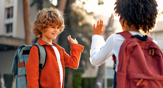 School children on the street