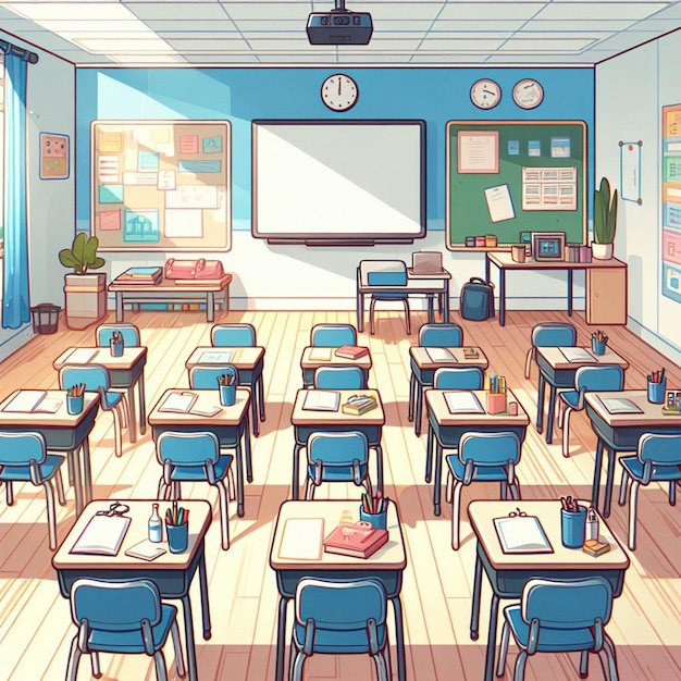 Photo school classroom vector illustration