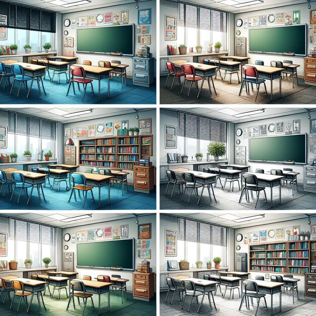 School classroom vector illustration