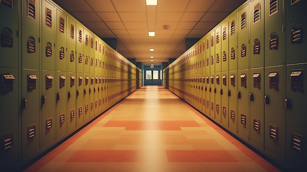 School corridor with lockers