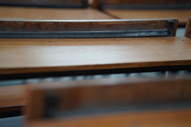 School desk chair close school college or Empty desk