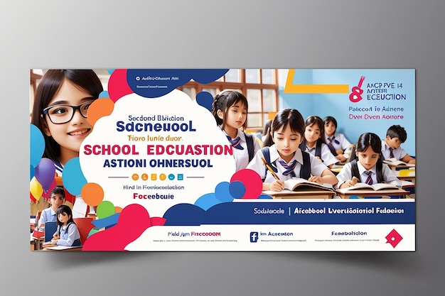 School education admission facebook cover template eps