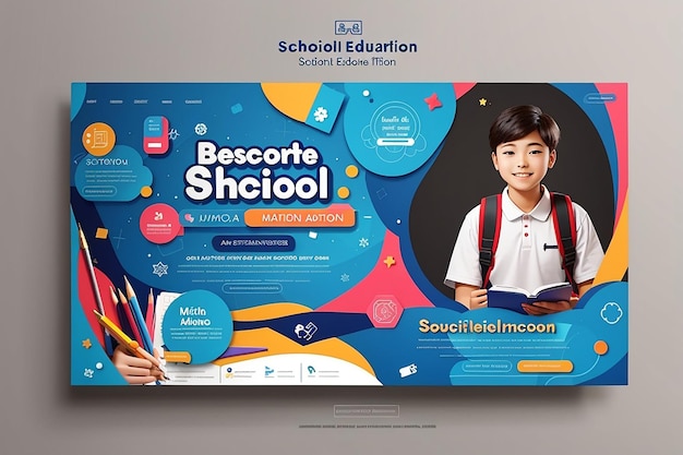 School education admission social media post and web banner template