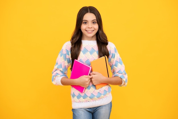 School and education concept Teenage schoolgirl student study with books