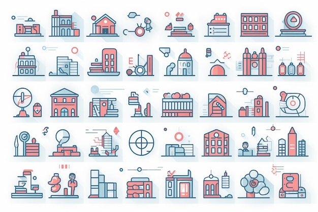 Foto school en universiteit vector flat line icons set studie leren kennis chemie globe clas