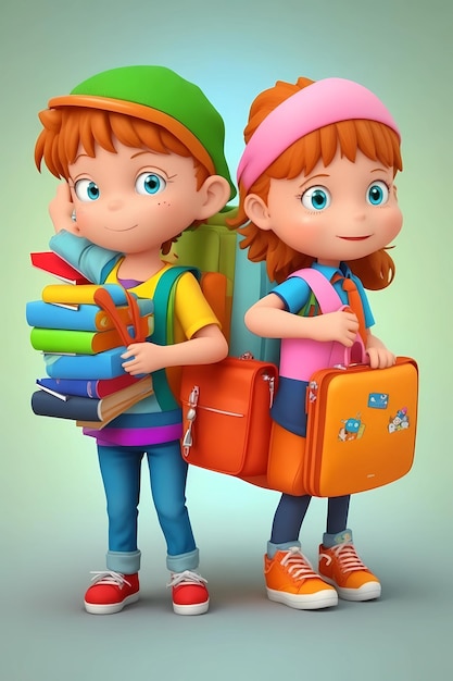 School Full of Smiles Cartoons of Happy Children Learning