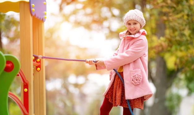 School girl on playground