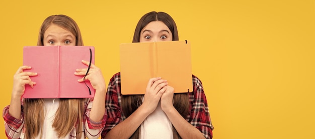 School girls friends high school friends girls with notebook back to school teens ready to study