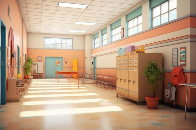 School interior background