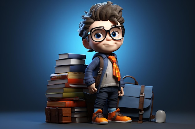 School kid 3D character