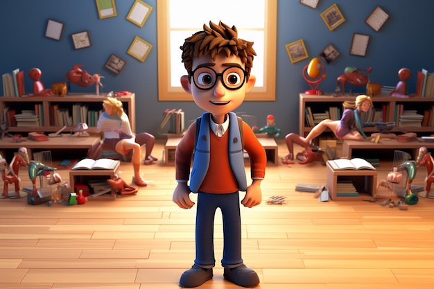 Photo school kid 3d character