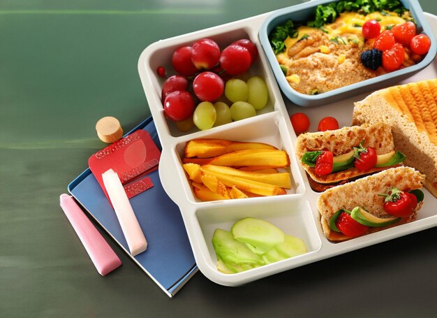 Premium Photo | School lunch box
