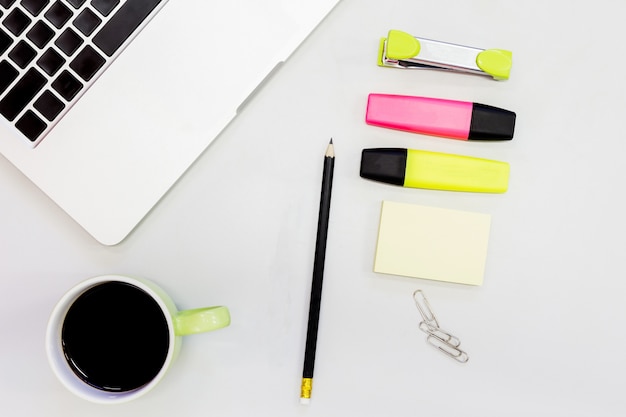 School office supplies on a desk