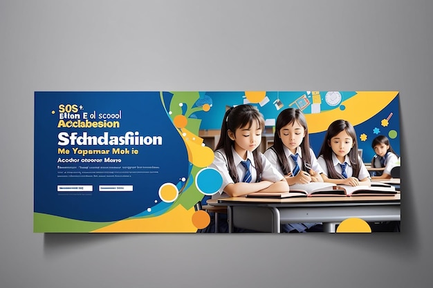 School onderwijs toelating facebook cover sjabloon eps