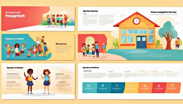 Photo a school presentation template