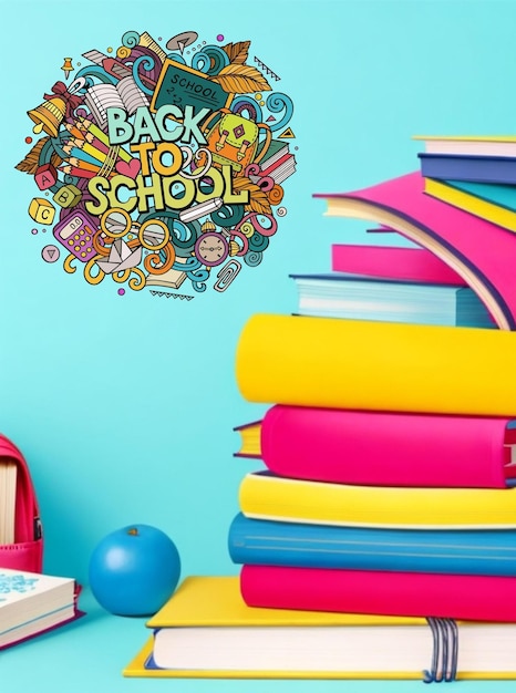 School Stationary Border Background Back to School