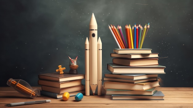 School Stationery Background