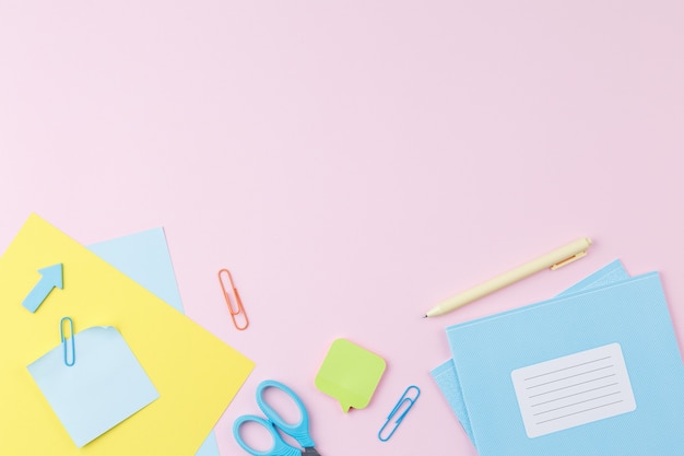 School supplies on the desk