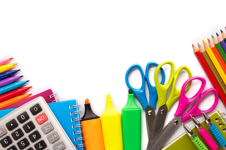 Photo school supplies isolated