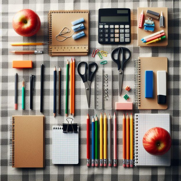 School supplies realistic photo