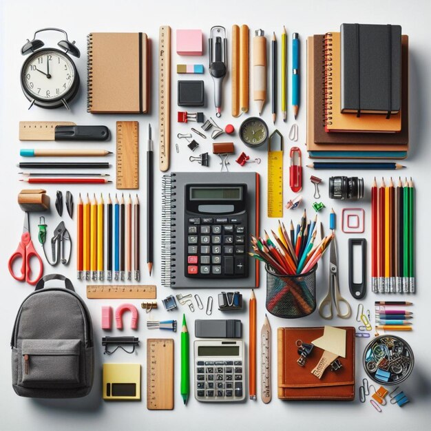 School supplies realistic photo