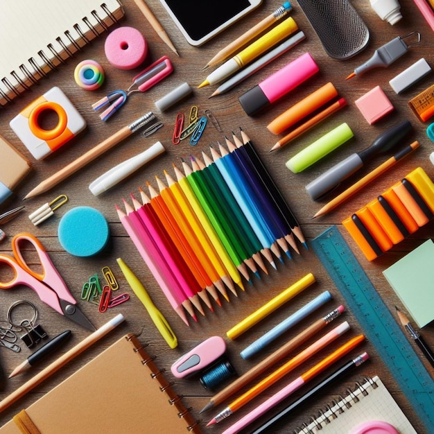 School supplies realistic photo